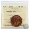 Image 1 : 1-cent 1920 Large ICCS Certified MS-64 Red