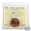 Image 1 : 1-cent 1939 ICCS Certified MS-66; Red