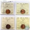Image 1 : 1-cent 1940, 1941, 1942 & 1943 ICCS MS-64 Red. 4pcs