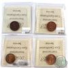 Image 2 : 1-cent 1944, 1946, 1947 & 1951 ICCS MS-64 Red. 4pcs