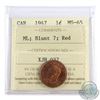 Image 1 : 1-cent 1947 Maple Leaf, Blunt 7 ICCS Certified MS-65; Red