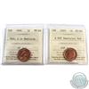 Image 1 : 1-cent 1949 A off Denticle & 1949 A to Denticle ICCS MS-64 Red. 2pcs
