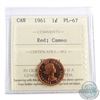 Image 1 : 1-cent 1961 Cameo ICCS Certified PL-67. Finest Known Grade!