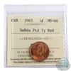 Image 1 : 1-cent 1965 SmBds Ptd 5 ICCS Certified MS-66; Red. Tied for the Finest Known