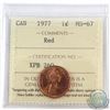 Image 1 : 1-cent 1977 ICCS Certified MS-67 RED! Tied for the Highest grade by ICCS!