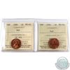 Image 1 : 1-cent 1980 & 1981 Both ICCS Certified MS-66! Both Tied for the 2nd Highest grade by ICCS! 2pcs