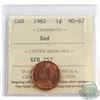 Image 1 : 1-cent 1982 ICCS Certified MS-67 RED! Top 2 by ICCS! A bold strike with near flawless fields!