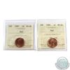 Image 1 : 1-cent 1987, & 1989, Both ICCS Certified MS-66 RED! Both tied for the 2nd highest grade with very fe