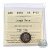 Image 1 : 5-cent 1858 Large Date ICCS Certified F-15