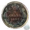 Image 3 : 5-cent 1892 PCGS Certified MS-64. Vibrant burnt orange bulls-eye toning with a hint of Aqua around t