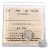 Image 1 : 5-cent 1894 ICCS Certified MS-60