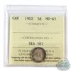 Image 1 : 5-cent 1902 ICCS Certified MS-65