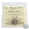 Image 1 : 5-cent 1909 Pointed Leaves ICCS Certified MS-62. Just a hint of toning