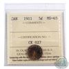 Image 1 : 5-cent 1911 ICCS Certified MS-65
