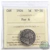 Image 1 : 5-cent 1926 Far 6 ICCS Certified VF-30