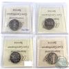 Image 2 : 5-cent 1945 No Chrome VF-20, 1946 Arrowhead VF-30, 1946 6/6 MS-63 & 1947 Dot VF-30. All ICCS Certifi