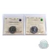 Image 1 : 5-cent 1951 Commemorative & 1952 ICCS Certified MS-65. 2pcs