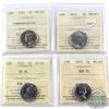 Image 1 : 5-cent 1951 Commemorative, 1952, 1953 SF NL, 1953 NSF FL ICCS MS-65. 4pcs