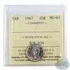 Image 1 : 10-cent 1947 ICCS Certified MS-65