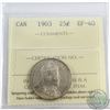 Image 1 : 25-cent 1903 ICCS Certified EF-40. Hints of light toning and underlying mint luster throughout.
