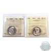 25-cent 1942 & 1943 ICCS Certified MS-64. 2pcs
