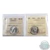 25-cent 1944 & 1945 ICCS Certified MS-64. 2pcs