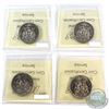 Image 2 : 50-cent 1978 Round Jewel, 1978 Square Jewels, 1982 LgeBds Type1 & 1982 SmBds Type2 ICCS MS-65. 4pcs