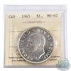Image 1 : Silver $1 1945 ICCS Certified MS-62. *Key Date*