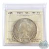 Image 1 : Silver $1 1963 ICCS Certified MS-65! Tied for the highest grade by ICCS!