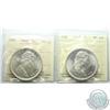 Image 1 : Silver $1 1966 LgBds & 1967 ICCS Certified MS-65. Choice lot with nice luster on both coins. 2pcs