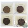 Image 2 : CH# PC6C2 x4, 1854 Bank of Upper Canada One Penny all Tokens ICCS Certified. Lot includes 1x F-15, V