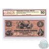 Image 1 : 130-10-04-06. 1859 Colonial Bank of Canada $3. Hough (one Signature), Fully Engraved Date, Pink Tint