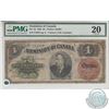 Image 1 : DC-10. 1882 Dominion of Canada $4, Various-Courtney, S/N: 212831/A, PMG VF-20. The note has a few pi
