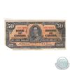 Image 1 : BC-26a. 1937 Bank of Canada $50, Osborne-Towers, A/H0034085. Missing bottom left corner.