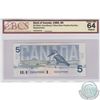 Image 1 : BC-56aA. 1986 Bank of Canada $5 Yellow Back Position Number, Replacement, Crow-Bouey, ENX0299048, BC