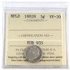 Image 1 : Newfoundland 5-cent 1882H ICCS Certified VF-30