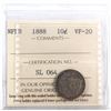 Image 1 : NewFoundland 10-cent 1888 ICCS Certified VF-20.