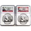 Image 1 : RCM Issue: 2x 2014 China Panda 1oz Fine Silver NGC Certified MS-70 Early Releases (TAX Exempt). 2pcs
