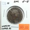 Image 1 : Rome 128 AD Copper As; Hadrian; VF-EF; Reverse - 'Salus, Feeding from Patera, a Snake Held in Her Ar
