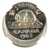 Image 3 : Error, 1963 Canada 5-cent Struck 10% off Center, NGC Certified PL-64! A rare error in Proof Like Qua