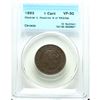 Image 1 : 1-cent 1892 Obverse 2 CCCS Certified VF-30. Repaired 'N' of 'REGINA'.