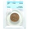 Image 1 : 1-cent 1907 CCCS Certified AU-50. Repunched '7/7', High/Low.
