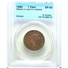 Image 1 : 1-cent 1892 Obverse 2 CCCS Certified EF-40. Intact 'N' in 'REGINA'.