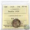 Image 1 : 10-cent 1939 'Double 1939' ICCS Certified MS-64