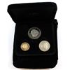 Image 1 : 1981 Johnson Matthey Limited Edition 3-coin Gold, Silver, & Nickel Set Commemorating the marriage of