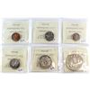 Image 2 : Set of 1956 Canada Coins ICCS Certified: 1-cent PL-65, 5-cent PL-65, 10-cent PL-65, 25-cent PL-65 Ca