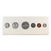 Image 1 : RCM Issue: 1956 Canada Proof-like Set in Original White Cardboard. Coins are lightly toned, with the