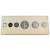 Image 1 : RCM Issue: 1958 Canada Proof-like Set in Original White Cardboard. Coins are lightly toned, with the
