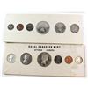 Image 1 : RCM Issue: 1959 & 1960 Canada Proof-like Set in Original White Cardboard. 1960 coins are accented wi