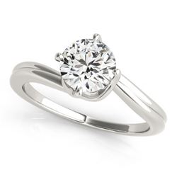 1 CTW Certified VS/SI Diamond Bypass Solitaire Ring 18K White Gold - REF-363M3H - 27663